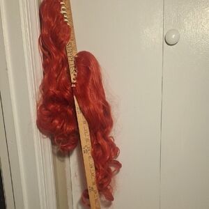 2 Vibrant Red Curly Hair Extension Clips